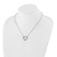 Load image into Gallery viewer, 14k White Gold Diamond Heart 18 inch Necklace
