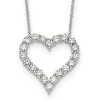 Load image into Gallery viewer, 14k White Gold Diamond Heart 18 inch Necklace
