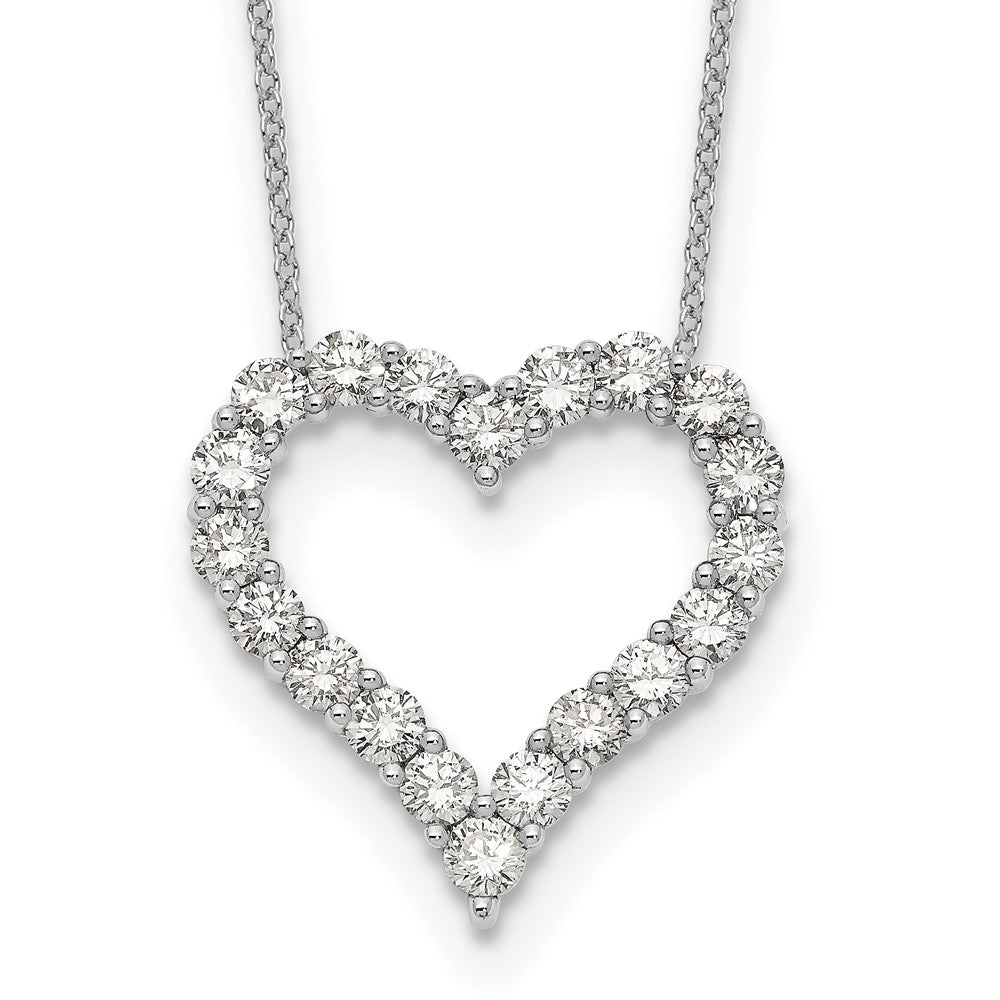 14k White Gold Diamond Heart 18 inch Necklace