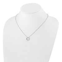 Load image into Gallery viewer, 14k White Gold Diamond Circle 18 inch Necklace
