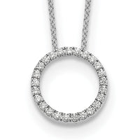 Load image into Gallery viewer, 14k White Gold Diamond Circle 18 inch Necklace

