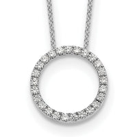 Load image into Gallery viewer, 14k White Gold Diamond Circle 18 inch Necklace
