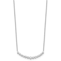 Load image into Gallery viewer, 14k White Gold Diamond Curved Bar Necklace
