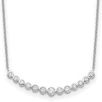 Load image into Gallery viewer, 14k White Gold Diamond Curved Bar Necklace
