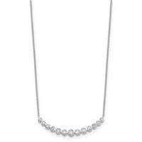 Load image into Gallery viewer, 14k White Gold Diamond Curved Bar Necklace
