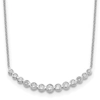 Load image into Gallery viewer, 14k White Gold Diamond Curved Bar Necklace
