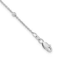 Load image into Gallery viewer, 14k White Gold Diamond Station Cable Necklace
