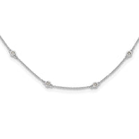 Load image into Gallery viewer, 14k White Gold Diamond Station Cable Necklace

