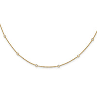 Load image into Gallery viewer, 14k Diamond Station Cable Necklace
