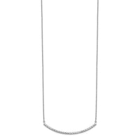 Load image into Gallery viewer, 14k White Gold Diamond Curved Bar 18 inch Necklace
