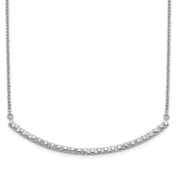 Load image into Gallery viewer, 14k White Gold Diamond Curved Bar 18 inch Necklace
