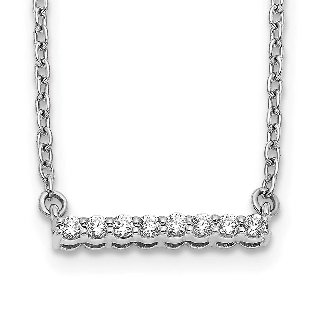 14k White Gold Diamond Bar 18 inch Necklace