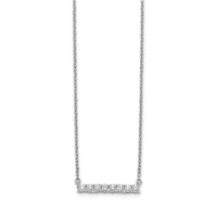 Load image into Gallery viewer, 14k White Gold Diamond Bar 18 inch Necklace
