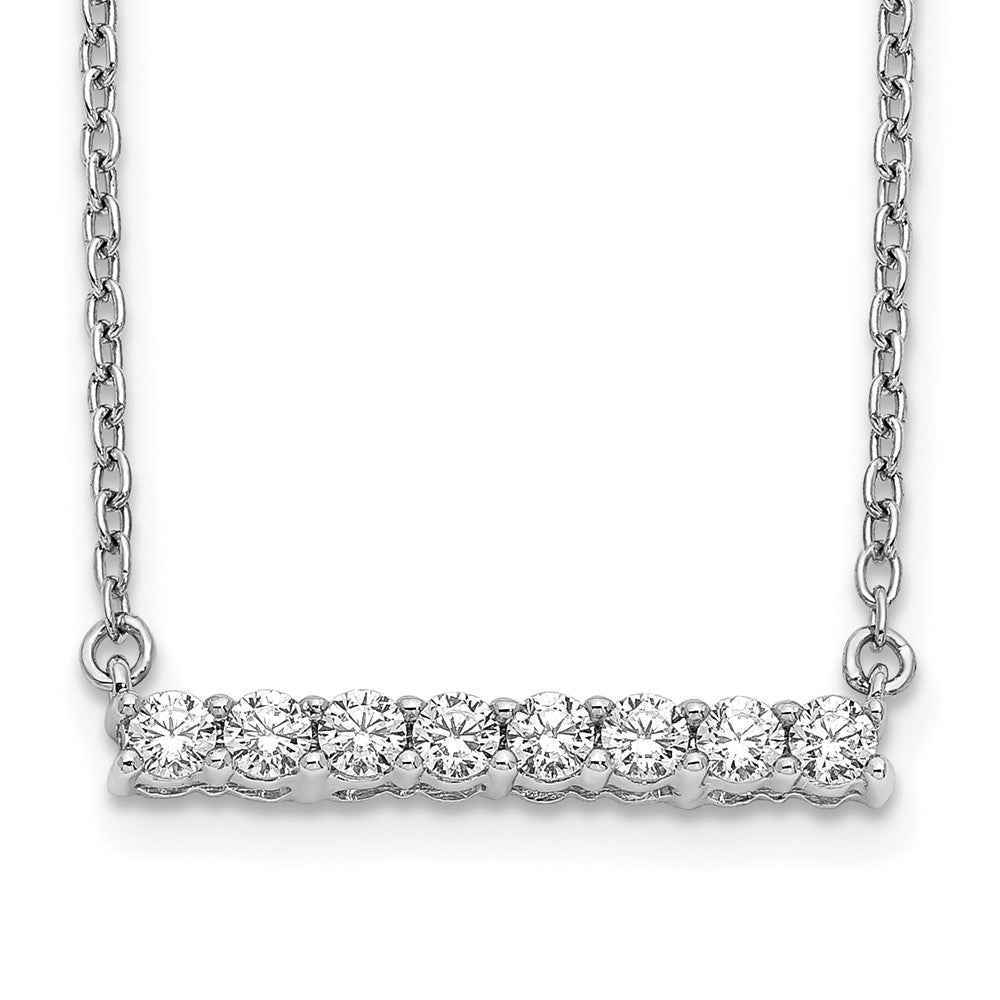 14k White Gold Diamond Bar 18 inch Necklace