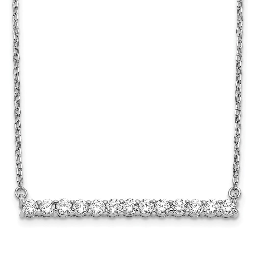 14k White Gold Diamond Bar 18 inch Necklace
