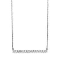 Load image into Gallery viewer, 14k White Gold Diamond Bar 18 inch Necklace
