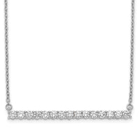 Load image into Gallery viewer, 14k White Gold Diamond Bar 18 inch Necklace
