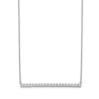 Load image into Gallery viewer, 14k White Gold Diamond Bar 18 inch Necklace
