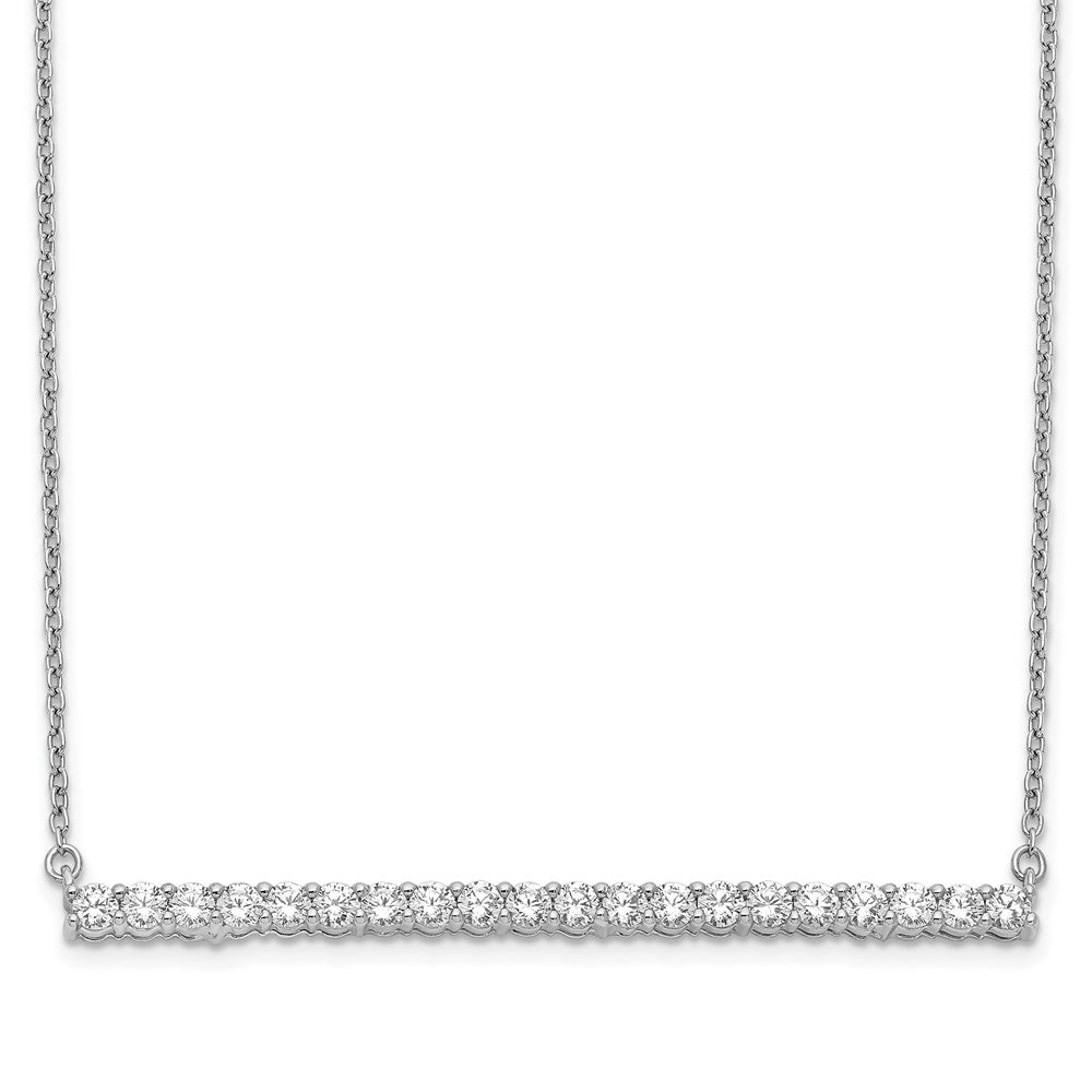 14k White Gold Diamond Bar 18 inch Necklace