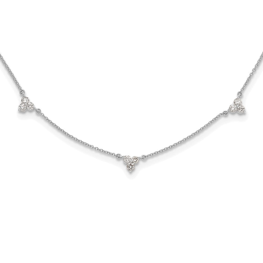 14k White Gold Diamond Multi Station 18 inch Necklace