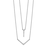 Load image into Gallery viewer, 14k White Gold Diamond Double Strand 18 inch Necklace
