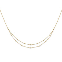 Load image into Gallery viewer, 14k Diamond Multi Station Double Strand Necklace
