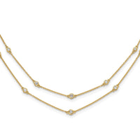 Load image into Gallery viewer, 14k Diamond Multi Station Double Strand Necklace
