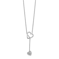 Load image into Gallery viewer, 14k White Gold Diamond Heart w/dangle 18 inch Necklace
