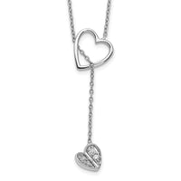 Load image into Gallery viewer, 14k White Gold Diamond Heart w/dangle 18 inch Necklace
