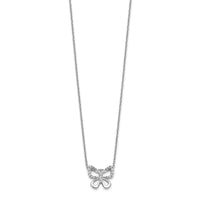 Load image into Gallery viewer, 14k White Gold Diamond Butterfly 18 inch Necklace
