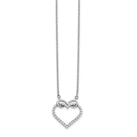 Load image into Gallery viewer, 14k White Gold Diamond Heart Infinity 18 inch Necklace
