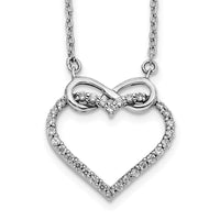 Load image into Gallery viewer, 14k White Gold Diamond Heart Infinity 18 inch Necklace
