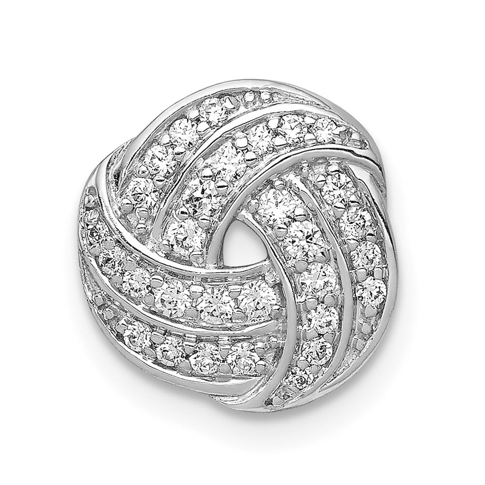 14k White Gold 1/4ct. Diamond Love Knot Chain Slide