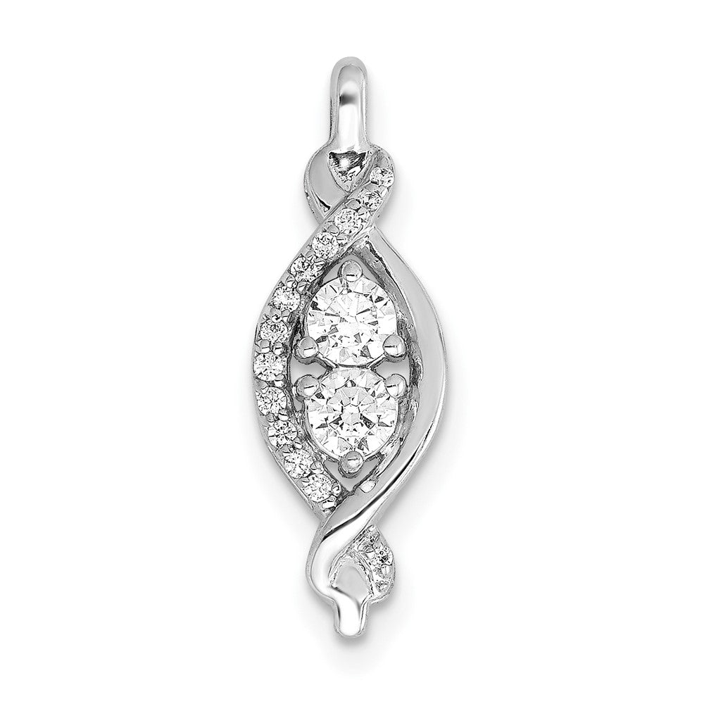 14k White Gold 1/4ct. Diamond Fancy Twist Chain Slide