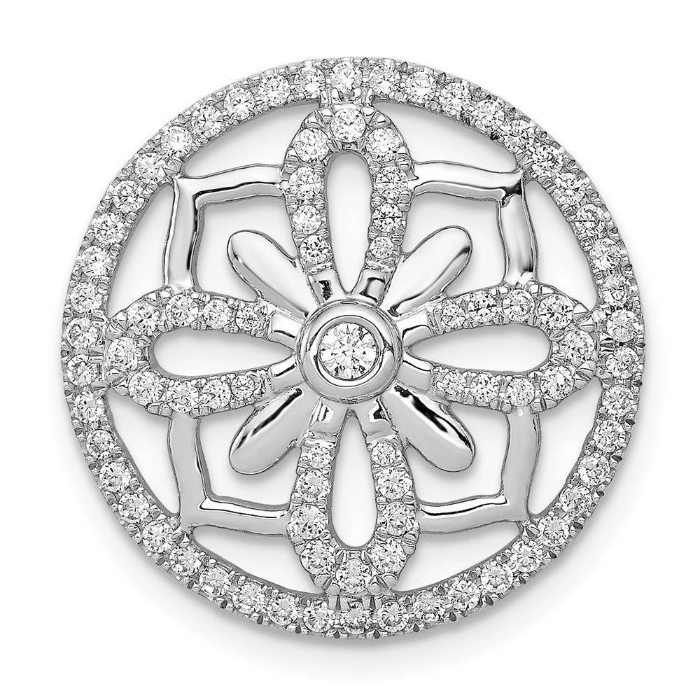 14k White Gold 1/2ct. Diamond Fancy Chain Slide