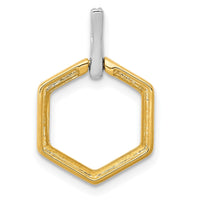 Load image into Gallery viewer, 14k Two-tone 1/20ct. Diamond Fancy Hexagon Pendant
