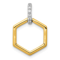 Load image into Gallery viewer, 14k Two-tone 1/20ct. Diamond Fancy Hexagon Pendant
