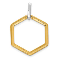 Load image into Gallery viewer, 14k Two-tone 1/15ct. Diamond Fancy Hexagon Pendant
