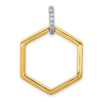 Load image into Gallery viewer, 14k Two-tone 1/15ct. Diamond Fancy Hexagon Pendant
