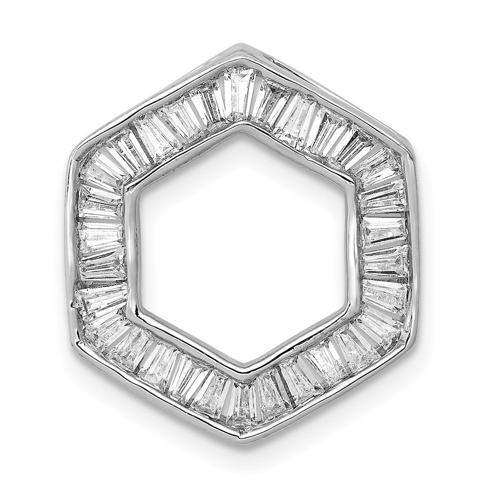 14k White Gold 1/2ct. Diamond Fancy Hexagon Chain Slide