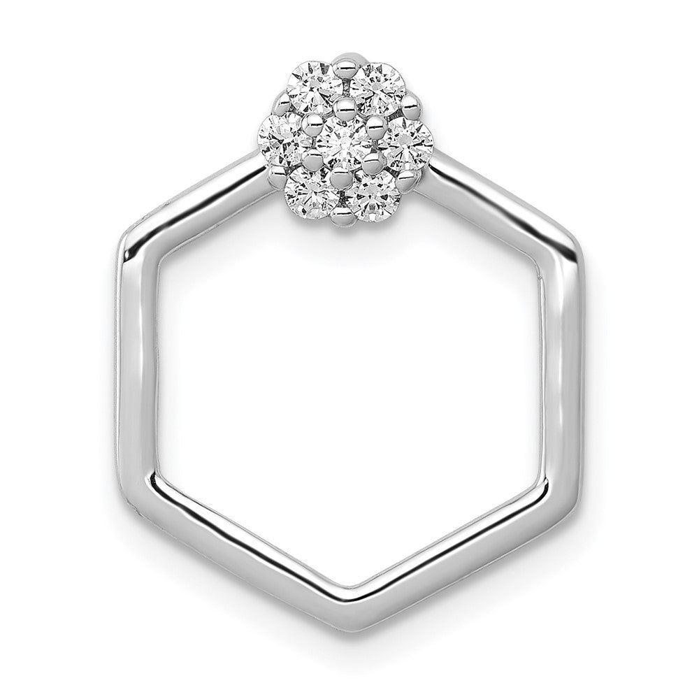 14k White Gold 1/5ct. Diamond Fancy Hexagon Chain Slide