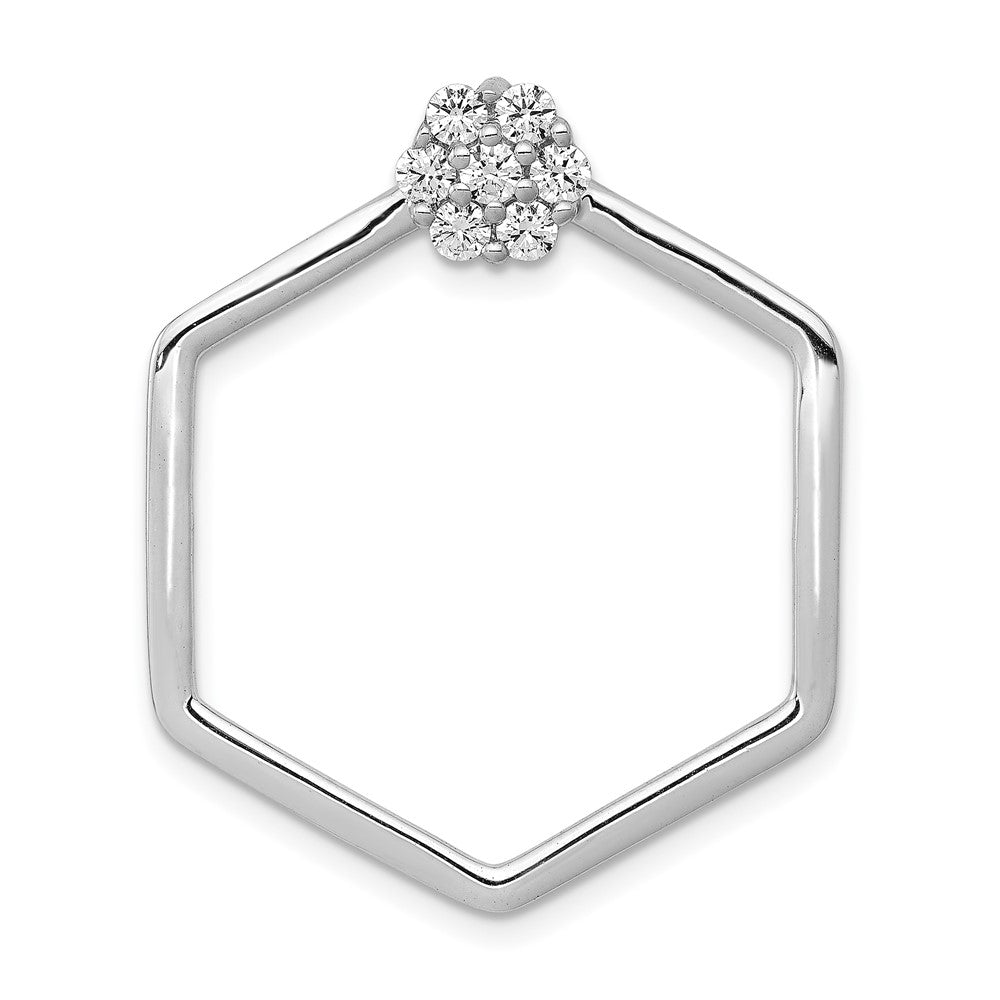 14k White Gold 1/3ct. Diamond Fancy Hexagon Chain Slide