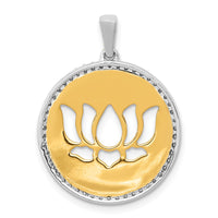 Load image into Gallery viewer, 14k Two-tone Diamond Lotus Flower Pendant
