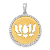 Load image into Gallery viewer, 14k Two-tone Diamond Lotus Flower Pendant
