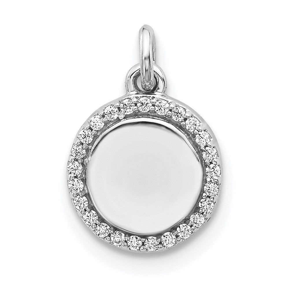 14k White Gold 1/10ct. Diamond Fancy Circle Pendant