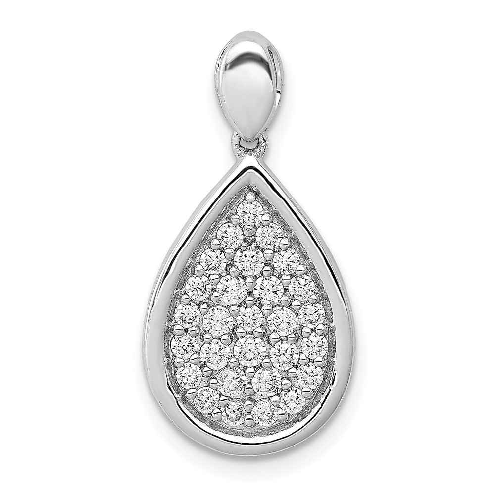 14k White Gold 1/2ct. Diamond Fancy Teardrop Pendant