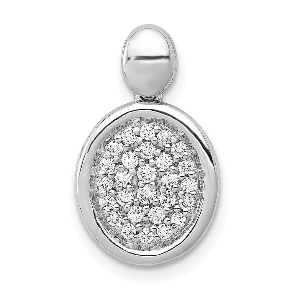 14k White Gold 1/4ct. Diamond Fancy Oval Pendant