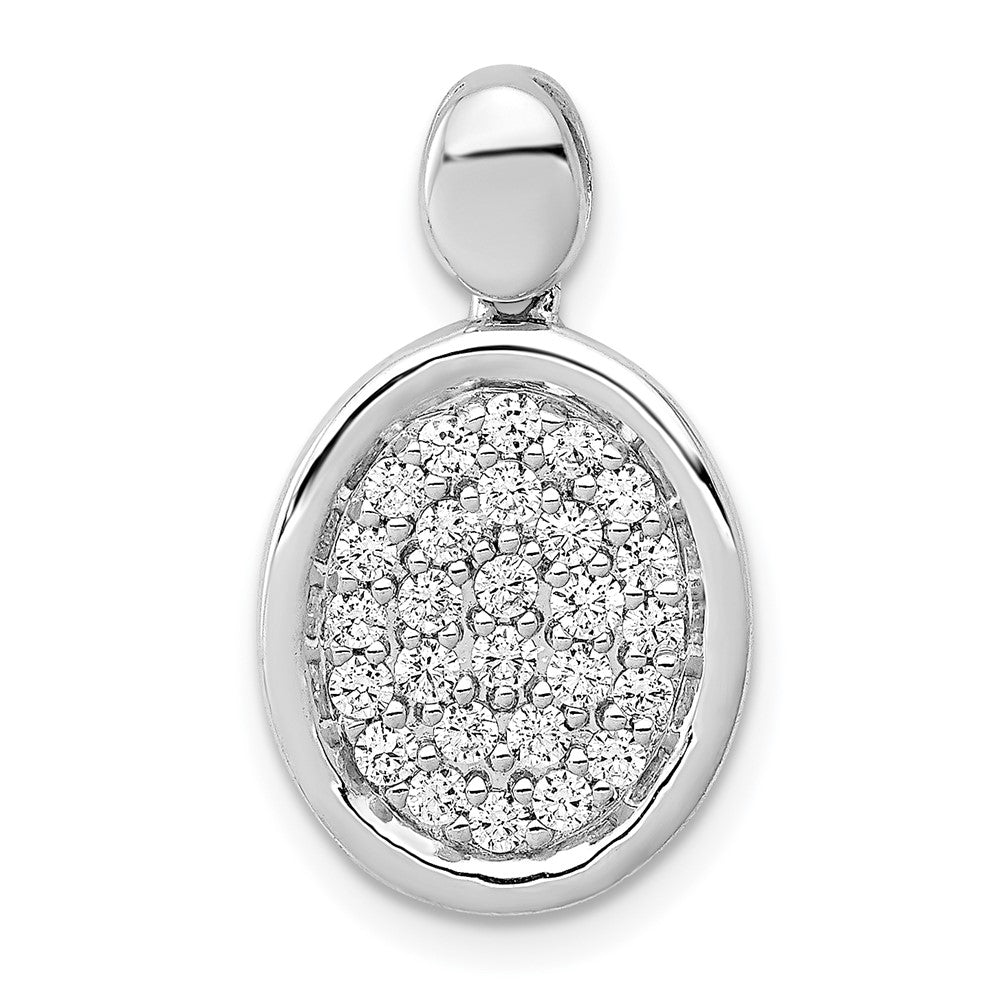14k White Gold 1/2ct. Diamond Fancy Oval Pendant