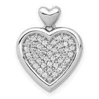 Load image into Gallery viewer, 14k White Gold 1/4ct. Diamond Fancy Heart w/ Heart Bail Pendant
