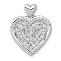 Load image into Gallery viewer, 14k White Gold 1/2ct. Diamond Fancy Heart w/ Heart Bail Pendant
